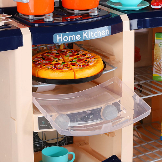 Игровой набор Кухня детская игровая, кран с водой, еда меняет цвет, телефон на бат., свет, звук, в компл.65 предметов, цв.син., в/к 59*50*20см в Джамбо Тойз #6