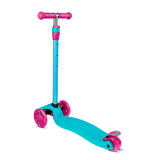 Самокат трехколесный CityRide, пакет, Дека: PP+нейлон, колеса PU 120/76 свет, руль  металл телеск., цвет светло-зеленый в Джамбо Тойз #11