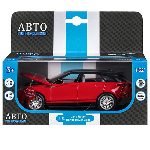 ТМ "Автопанорама" Машинка металлическая 1:32 Range Rover Velar, красный, откр. четыре двери, капот, багажник, свет, звук, инерция, в/к 17,5*12,5*6,5 в Джамбо Тойз #20
