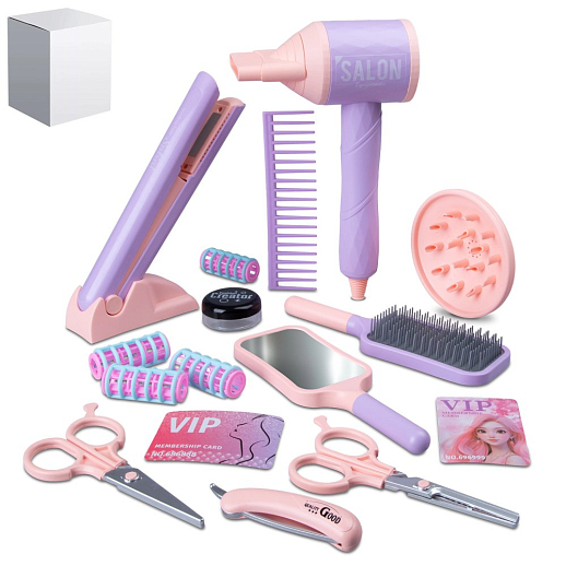 Игровой набор "Стилист" сиреневый, со звук. эффектами, (18 предметов), в б/к в Джамбо Тойз