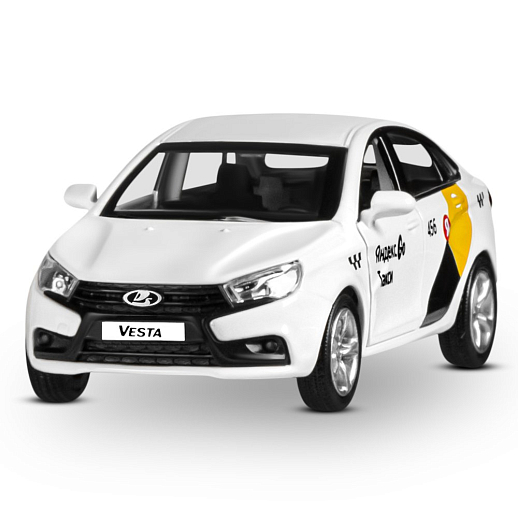 Яндекс Go Машинка металлическая 1:43 Lada Vesta, белый, инерция, откр. двери, 17,5*12,5*6,5 см в Джамбо Тойз #3