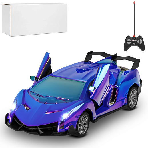 Р/У машинка 1:24,5 каналов,двери откр. с пульта,свет,цвет синий бензин,в/к 30,3х7,7х12см в Джамбо Тойз