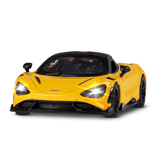 ТМ "Автопанорама" Машинка металлическая, 1:31 McLaren 765 LT, желтый, открываются двери, свет, звук, инерция, в/к 18*13,5*9 см в Джамбо Тойз #7