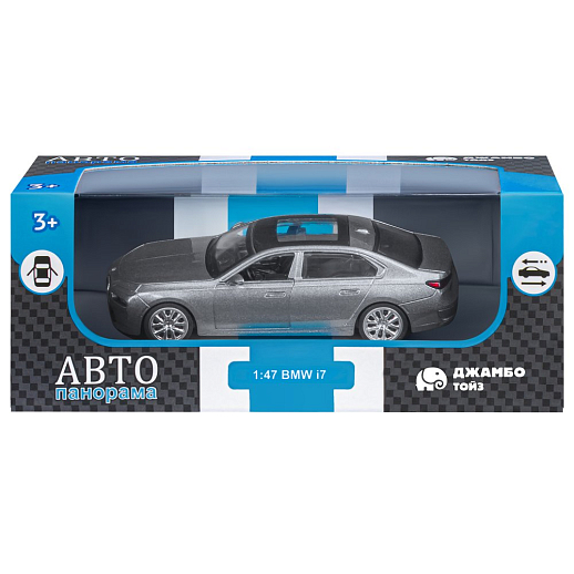 ТМ "Автопанорама" Машинка металл. 1:47 BMW I7, серый, инерция, откр. двери, в/к 17,5*12,5*6,5 см в Джамбо Тойз #3