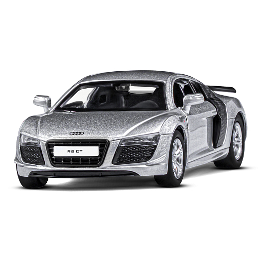 ТМ "Автопанорама" Машинка металлическая 1:43 Audi R8 GT, серебро, откр. двери, инерция, в/к 16*7,5*5 см в Джамбо Тойз #12