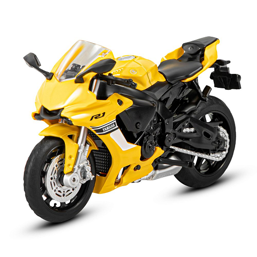 ТМ "Автопанорама" Мотоцикл металл. 1:18 YAMAHA YZF-R1, желтый, свободный ход колес, в/к 9,2 х 4,5 х 14 см в Джамбо Тойз #2