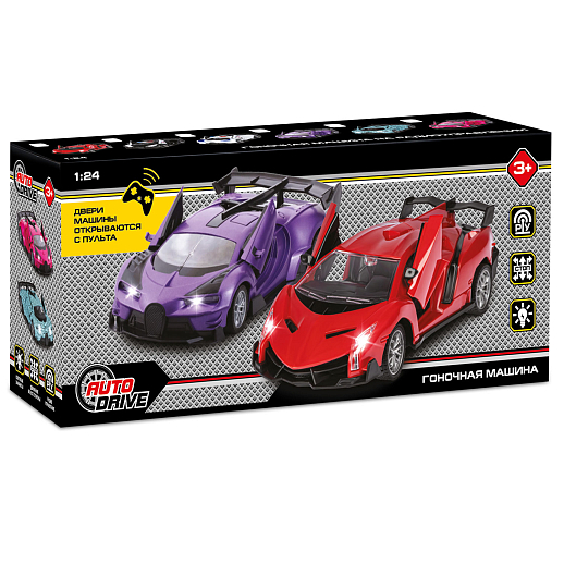 AUTODRIVE 1:24 Р/У машинка,5 каналов,двери откр. с пульта, свет, цвет красный,в/к 28х6,5х12см в Джамбо Тойз #10