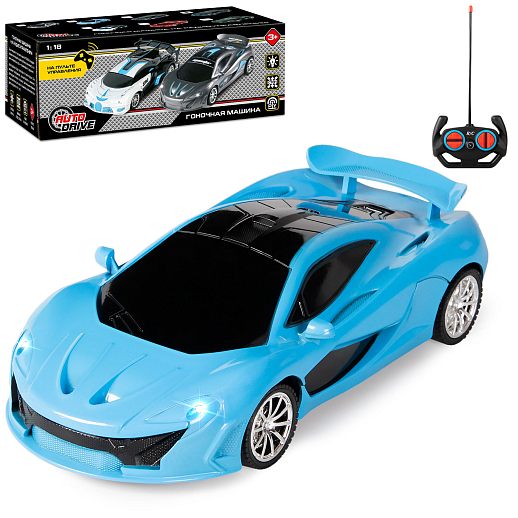AUTODRIVE Р/У Машинка, 1:18, 4 канала,свет, синий, в/к 10,5*8*21,5 см в Джамбо Тойз