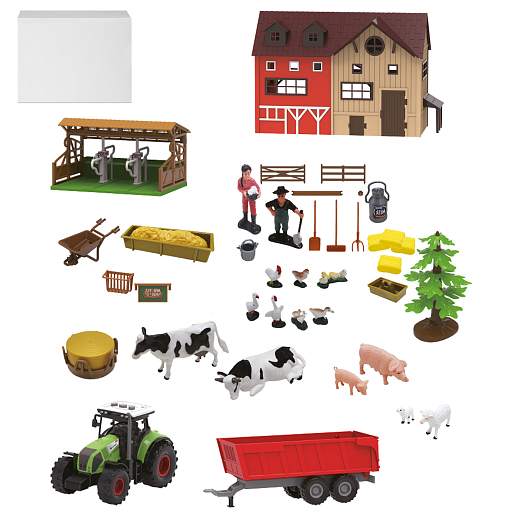 Игровой набор "Ферма со стоилом для животных забором" на бат., в/к 39*10*35 см в Джамбо Тойз