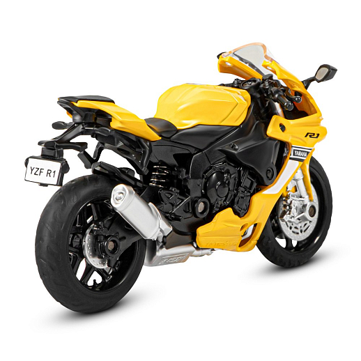 ТМ "Автопанорама" Мотоцикл металл. 1:18 YAMAHA YZF-R1, желтый, свободный ход колес, в/к 9,2 х 4,5 х 14 см в Джамбо Тойз #4