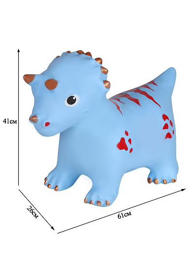Животное-прыгун "Динозавр", 1300г, ПВХ, цвет голубой, 34*21*43 см в Джамбо Тойз #4