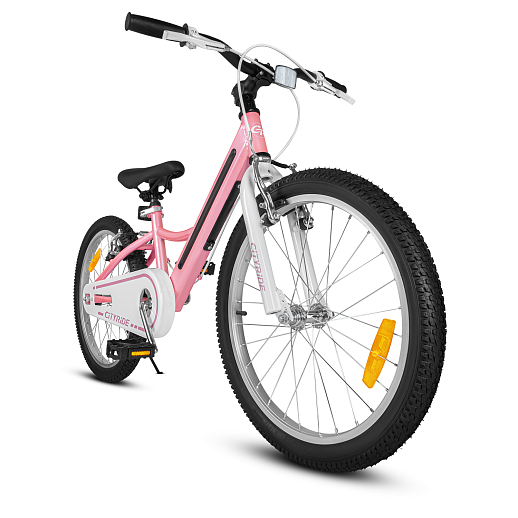 Велосипед двухколесный CITYRIDE, модель CR-B2-11FU, рама сталь, колеса алюминий 20", v-brake тормоза, встроенная в раму подсветка, подножка, цвет розовый в Джамбо Тойз #6
