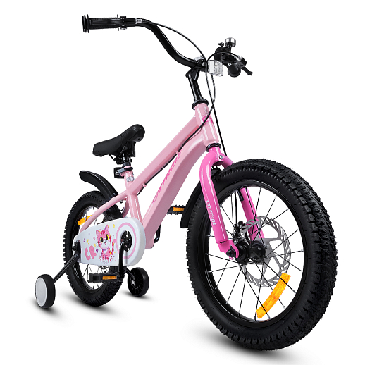 Велосипед двухколёсный CITYRIDE, модель CR-B2-07B, колеса 16", рама сталь, дисковые мех. тормоза, обода сталь, балансирные колёса, цвет розовый в Джамбо Тойз #2