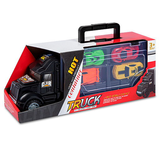 Автовоз-чемодан,в комплекте 4 машинки,свободн.ход колес,в/к 30,5*8,5*12см в Джамбо Тойз #4