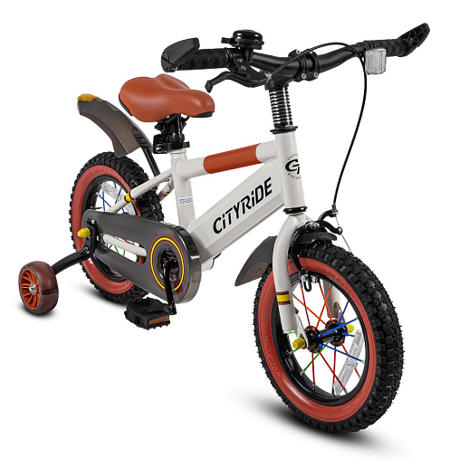 Велосипед двухколёсный CITYRIDE, модель CR-B2-07F52, колеса 12", рама сталь, колеса сталь, балансирные колеса со светом, маячок в заднем крыле, цвет белый в Джамбо Тойз #6
