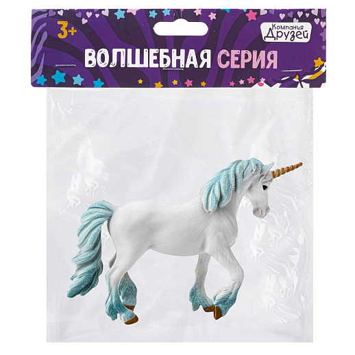 ТМ "КОМПАНИЯ ДРУЗЕЙ", серия "Животные планеты Земля", игрушка "Небесный единорог", голубой, в/п 20,5*18,5*4 см в Джамбо Тойз #3