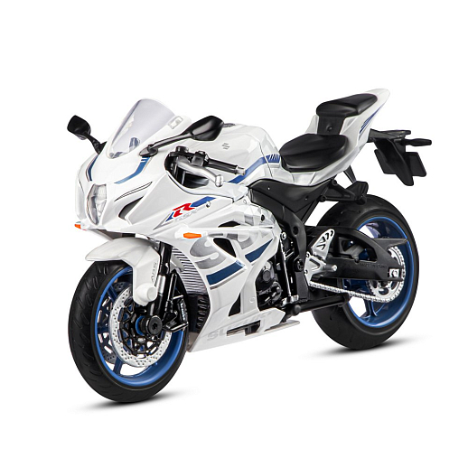 ТМ "Автопанорама" Мотоцикл металл. 1:12 SUZUKI GSX-R1000, белый, свободный ход колес, в/к 7,1 х 11,7 х 20,6 см в Джамбо Тойз #2
