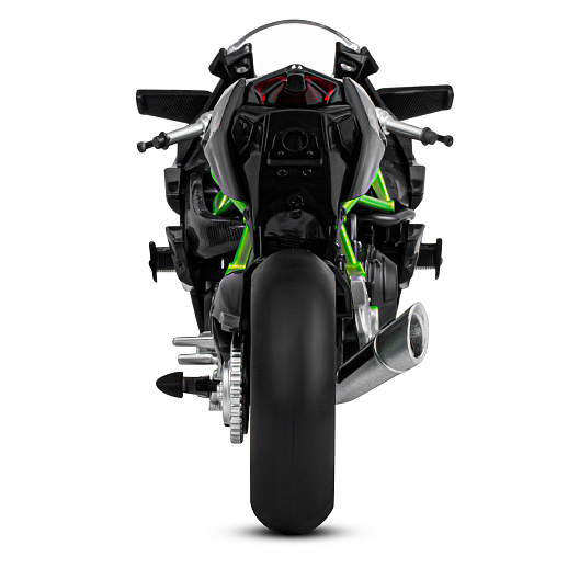ТМ "Автопанорама" Мотоцикл металл. 1:12 KAWASAKI Ninja H2R, черный, свободный ход колес, в/к 7,1 х 11,7 х 20,6 см  в Джамбо Тойз #7