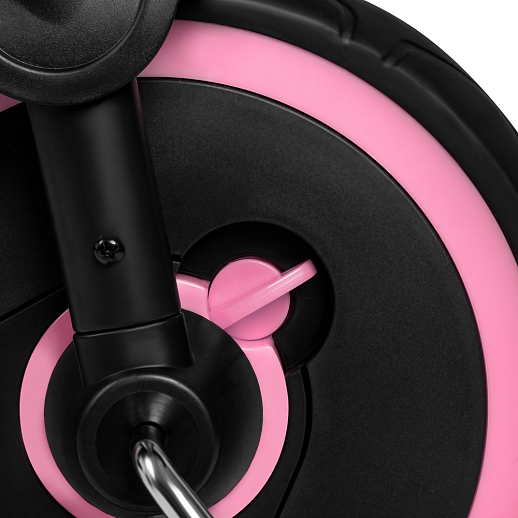 Детский 3хкол. велосипед ”CITYRIDE“ Рама сталь, наклонный руль из магнезия, колясочная крыша, ручка управления с подстаканником, 2 корзины. Колеса EVA 10/8, подножки, тормоза, бампер безопасности. Розово-черный в Джамбо Тойз #13