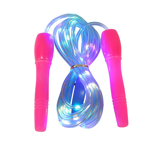 Скакалка детская, светящаяся со светодиодами,  2,4 м, ручки, веревка пластик в Джамбо Тойз #2
