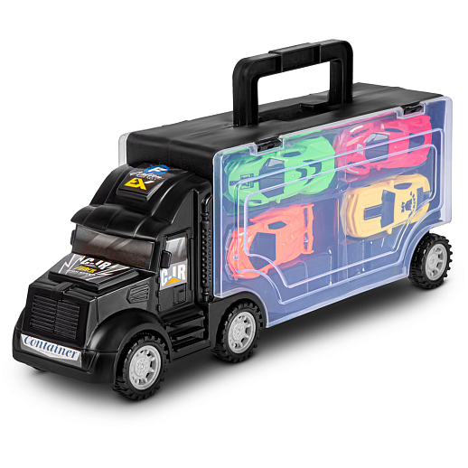 Автовоз-чемодан,в комплекте 4 машинки,свободн.ход колес,в/к 30,5*8,5*12см в Джамбо Тойз #14