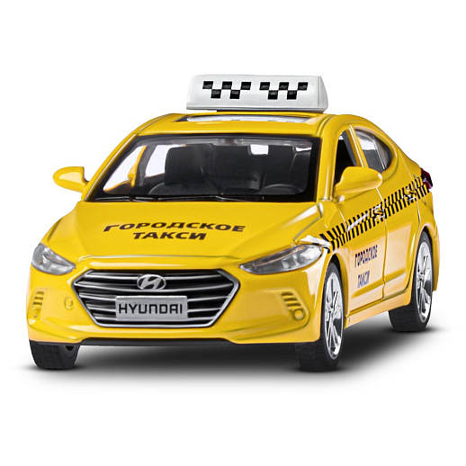 ТМ "Автопанорама" Машинка металлическая 1:40 HYUNDAI ELANTRA, ГОРОДСКОЕ ТАКСИ, откр. двери, инерция, 17,5*12,5*6,5 см в Джамбо Тойз #4