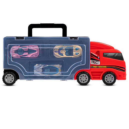 Автовоз-чемодан, в комплекте 6 машинок, своб.ход колес, в/к 30,5*8,5*12см в Джамбо Тойз #7