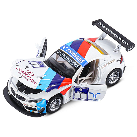 ТМ "Автопанорама" Машинка металлическая 1:32 BMW Z4 GT3, белый, свет, звук, откр. двери и капот, инерция, в/к 17,5*13,5*9 см в Джамбо Тойз #13