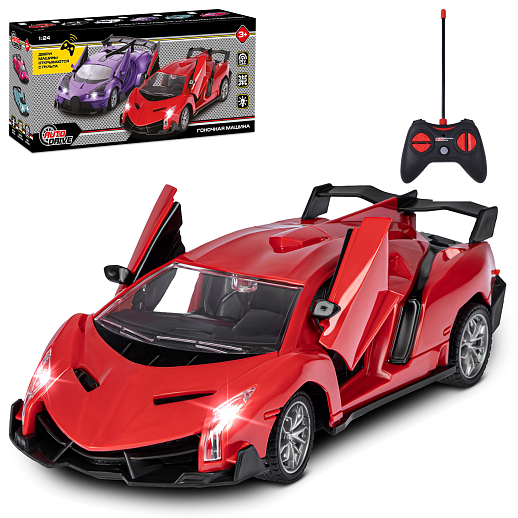 AUTODRIVE 1:24 Р/У машинка,5 каналов,двери откр. с пульта, свет, цвет красный,в/к 28х6,5х12см в Джамбо Тойз