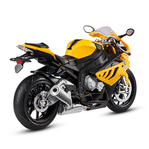 ТМ "Автопанорама" Мотоцикл металл. 1:12 BMW S1000RR, желтый, свободный ход колес, в/к 22,6*12,7*7,2 см в Джамбо Тойз #3
