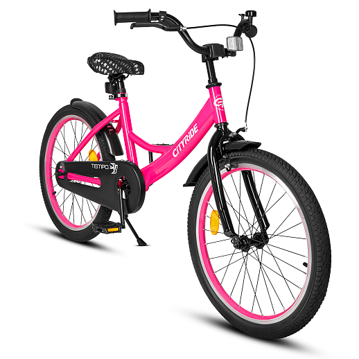 Велосипед двухколёсный CITYRIDE, модель CR-B2-04, рама сталь, колеса алюминий 20", подножка, цвет розовый в Джамбо Тойз #2
