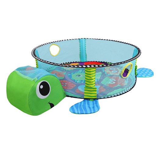 Детский развивающий коврик "Черепаха", высокие бортики, мягкие дуги и подвески, 12 шариков в комплекте,  46*11*43 см в Джамбо Тойз #11