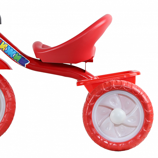 Детский трехколесный велосипед "Чижик" на пластиковых колесах 10/8. Корзинка сзади. Цвет красный в Джамбо Тойз #6