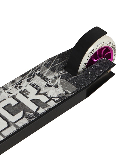 Трюковый самокат CITYRIDE SHOCK. Стальной руль, алюминиевая дека 50*10 см, алюминиевый хомут 2 болта, компрессия HIC. Колеса PU 100 мм, подшипник Abec-9, черный в Джамбо Тойз #4