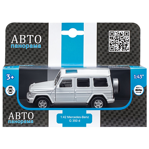 ТМ "Автопанорама" Машинка металлическая 1:42 Mercedes-Benz G350d, белый, откр. двери, инерция, в/к 17,5*12,5*6,5 см в Джамбо Тойз #3