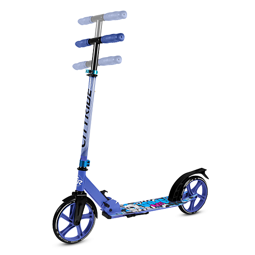 2хкол. самокат CITYRIDE 200, сталь 100%, грипсы 135мм TPR, колеса PU 200/200 мм. Синий в Джамбо Тойз #4