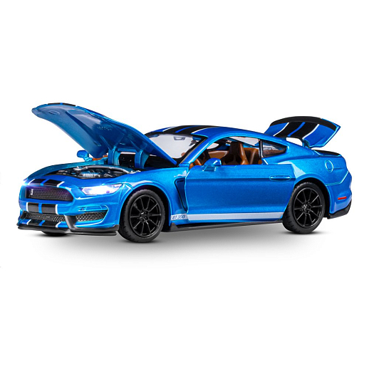 ТМ "Автопанорама" Машинка металлическая 1:32 Ford Shelby GT350, синий, свет, звук, откр. двери, капот и багажник, инерция, в/к 17,5*13,5*9 см в Джамбо Тойз #6