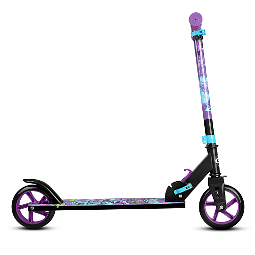 Самокат из 100% стали с полиуретановым колесом диаметром 145 мм, подшипником ABEC-7 грипсы TPR Размер изделия: 76 * 32 * 96 см Упаковка: 1 шт / коробка, 23*12*68.5 см размер деки:: 51X12 см, черный в Джамбо Тойз #9