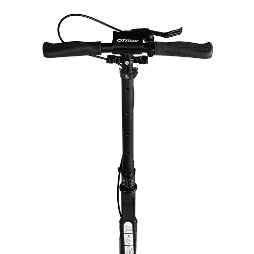 2хкол. самокат CITYRIDE 200MM disk, ал. 100%. Аморт. передний/задний. Колеса PU 200/200 мм. Подшипники: Abec-9. Грипсы: резина. Хомуты анод., замок на руле. Ручной дисковый задний тормоз. Черный в Джамбо Тойз #8