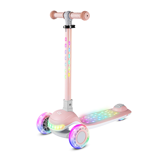 Трехколесный самокат CITYRIDE, cкладной,со светом на деке,  колеса PU со светом 120*45 мм и 90*46 мм в Джамбо Тойз #10