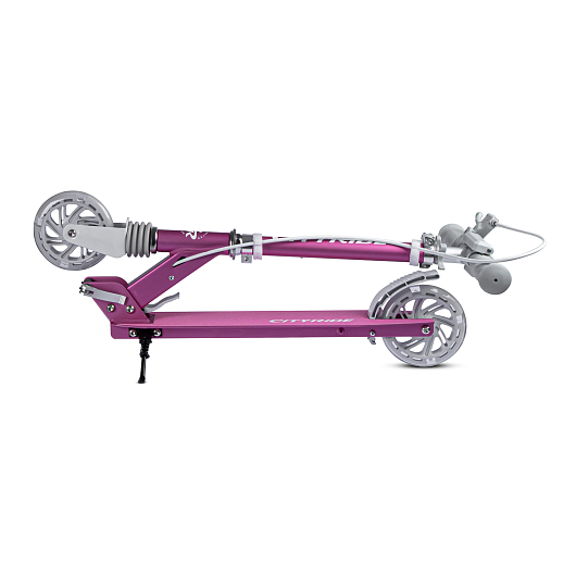 2хкол. самокат CITYRIDE 120MM, ал. 100%. Аморт. передний. Колеса PU 120/120 мм. Подшипники: Abec-9. Грипсы: резина. Хомуты анод, замок на руле. Ручной задний тормоз. Розовый в Джамбо Тойз #3