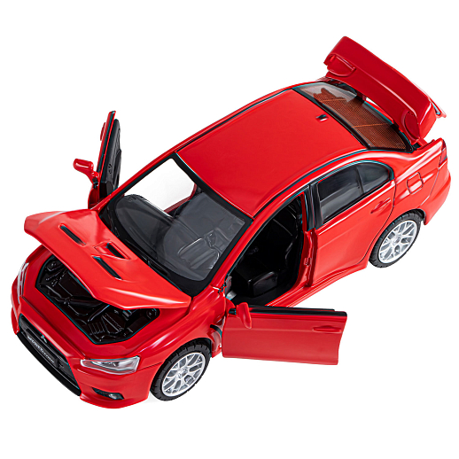 ТМ "Автопанорама" Машинка металлическая 1:32 Mitsubishi  Lancer Evolution, красный, откр. двери, капот и багажник, свет, звук, инерция,  в/к 17,5*12,5*6,5 см в Джамбо Тойз #11