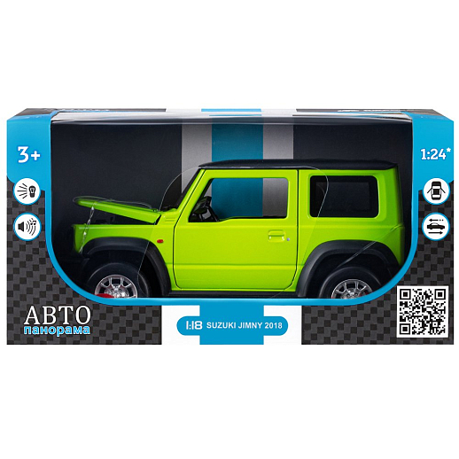 ТМ "Автопанорама" Машинка металлическая, 1:18, Suzuki Jimny, зеленый, открываются двери, капот и багажник, свободный ход колес, световые и звуковые эффекты, в/к 24,5х12,5х10,5 см в Джамбо Тойз #3