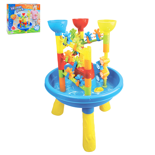 Стол-песочница "Мельница" желто-синий 47х17,5х50 см, в/к в Джамбо Тойз