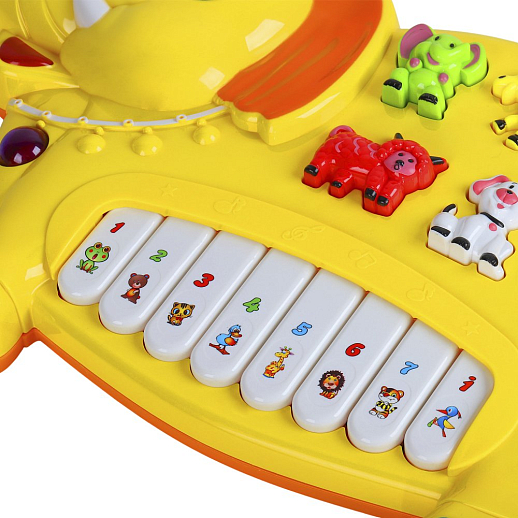 Музыкальная игрушка Пианино детское "Слон" Smart Baby, развивающее, обучающее, цвет желтый, 42 звука, мелодии, стихи, в/к 35x6,4x23,5 см в Джамбо Тойз #4