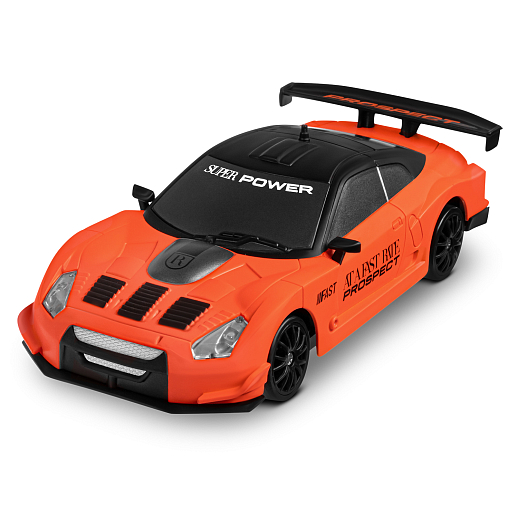 Машинка скоростная для дрифта на радиоуправлении AUTODRIVE, 1:24 2.4G, 4WD, 4 канала: вперед/назад, повороты, сменные шины, свет, с зарядкой, цвет оранжевый, в/к 24,1х10,3х23,7 см в Джамбо Тойз #8