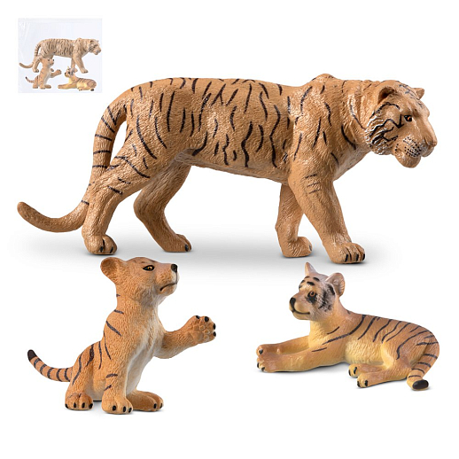 ТМ "КОМПАНИЯ ДРУЗЕЙ", серия "Животные планеты Земля", набор животных "Бенгальские тигры", 3 шт, в/п в Джамбо Тойз