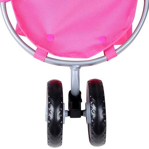 Коляска для кукол трехколесная, парное переднее колесо, с корзинкой, металл, в/к 60х39х63,5см в Джамбо Тойз #9