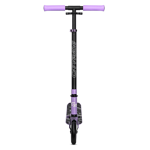 Двухколесный самокат CITYRIDE 145MM PU; алюминий/сталь порошковое покрытие; заниженная дека 52*10,5СМ, без амортизатора; руль 79-89СМ. Тормоз - сталь, подшипники: Abec-9, грипсы резина 100мм. в Джамбо Тойз #4