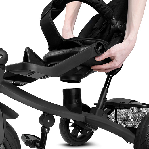 Детский трехколесный велосипед с ручкой CITY-RIDE LUNAR. Поворотное сиденье 360, складная крыша D600, подножки, надувные колеса 12/10, фара в Джамбо Тойз #19